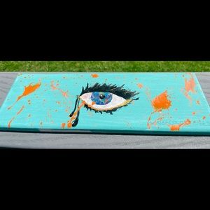 “Watercolor Eyes” hand painted canvas, 12x5, acrylic paint